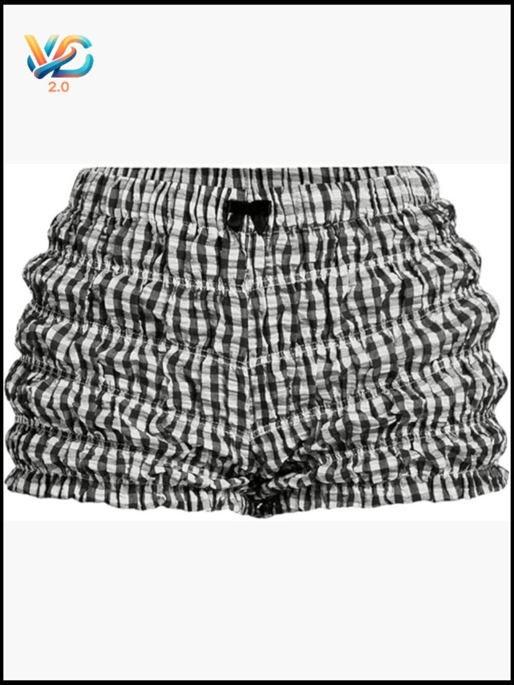 Ruffle Bloomer Shorts Y2K Plaid Gingham Elastic Waist Frill Bottoms High